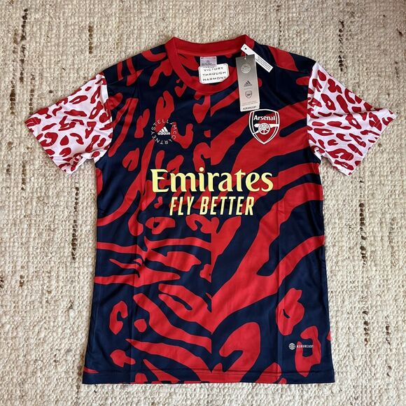 Arsenal Adidas By Stella McCartney SAKA Pre-Match Jersey Shirt 2021/22 Home Away - Picture 1 of 4